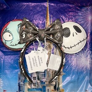 Disney Loungefly Nightmare Before Christmas Jack Sally Ears Headband NWT